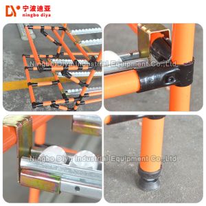 PE Coated FIFO Storage Shelf Yellow Lean Pipe Heavy Duty Pallet Roller Racking