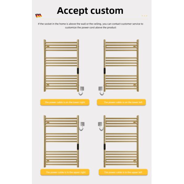 Stainless Steel 10 Bars HEATED Towel Rail Warmer Radiator for Smart Electric Water Heating