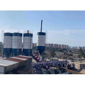 ISO90001 180CBM/H Concrete Batching Plant Twin Shaft Foundation Free