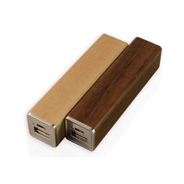 Portable Wireless Power Charger , 2600mAh Wood Appearance Square Power Bank