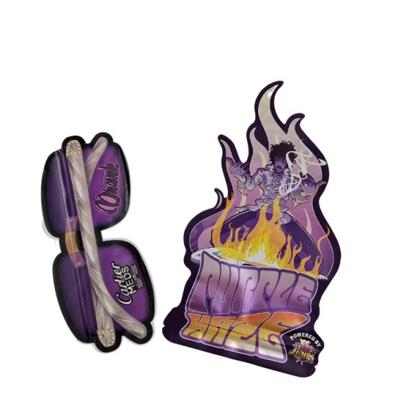 Buy Custom Shape Zipper Digital Printing Bags 3.5g 7g 14g Cookie Aluminum Foil Mylar Bags at wholesale prices