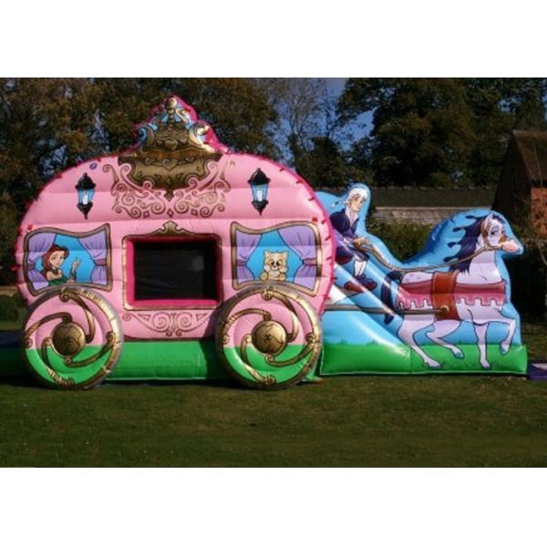 12' x 18' Pink Princess Carriage Castle Inflatable Combo For Girl's Birthday