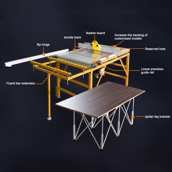 Double Blade Circular Slide Table Saw Woodworking Machinery Wood Panel 220V 2600w