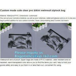 custom made cute clear pvc EVA TPU super clear bikini swimsuit zip lock bags,