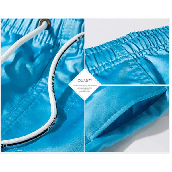 Waterproof Fabric Beach Swim Trunks , Printed Beach Shorts With Mesh Liner