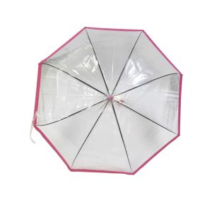 23 Inches Rain Umbrella With Transparent Fabric Highlight Transparent Umbrella