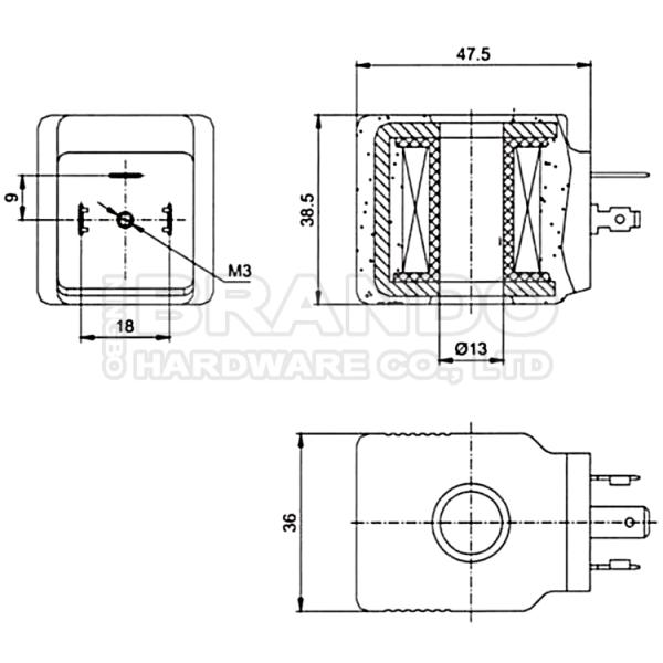 13mm Hole V10-C3C Twin Screw Granulator Hydraulic Solenoid Valve Coil