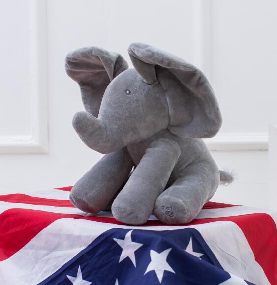 Musical Peek a Boo Elephant Play Hide And Seek Electric Baby Cuddly Plush Toys