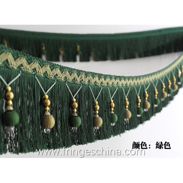 Handmade fashionable chain beads lace tassels fringes for curtain/sofa/pillow/stage decoration
