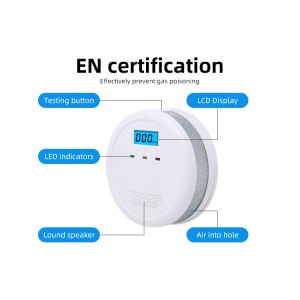 Carbon Monoxide Detector Alarms With Digital LCD Display