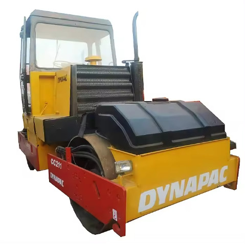 Used Dynapac Road Roller cc211 Double Drum road Roller,Yellow versatile roller Road engineering vehicle