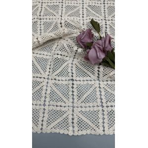 100% Cotton Leafy Corded Lace Fabric Windows Design for Evening Dresses Girlas