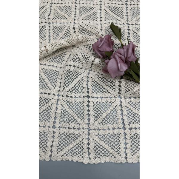 100% Cotton Leafy Corded Lace Fabric Windows Design for Evening Dresses Girlas