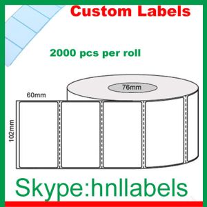 Quality Thermal Transfer Labels 102mmX60mm/1 Plain Transfer Roll Perm,Perfs,2,000Lpr, 76mm core for sale