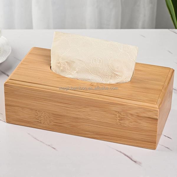 Custom Design Accepted Home Fresh Design Sustainable Bamboo Tissue Box Holder Cover