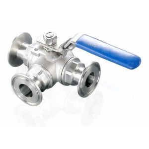 2 Inch 3 Ball Stainless Steel Sanitary Valves L Type With Clamp Weld Thread