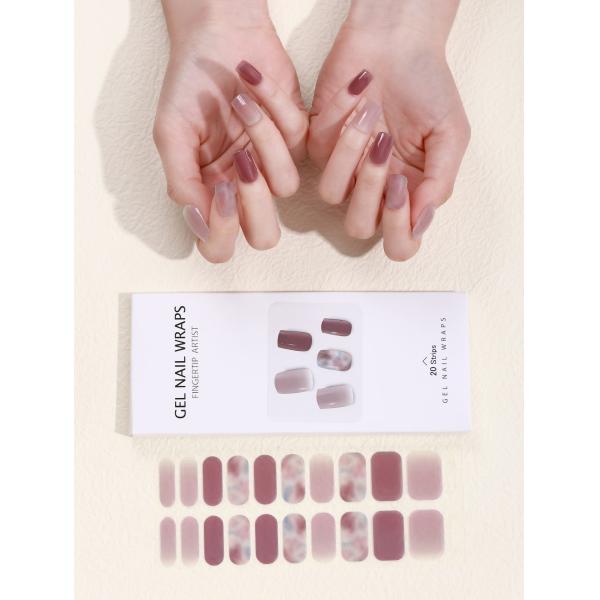 3D Gel Semi Cured Nail Wraps With Solid Color and Grow In The Dark for Korean Nails
