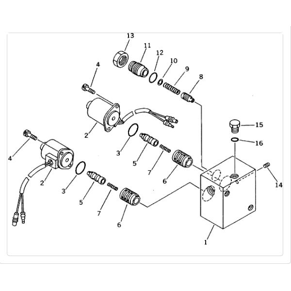 20T-60-72230 20T6072230 Solenoid Valve Fitting For KOMATSU PC10 PC10N PC15 PC20 PC25R