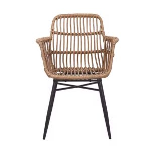 American style Courtyard Stacking Hotel Aluminum Frames Rattan Wicker Restaurant