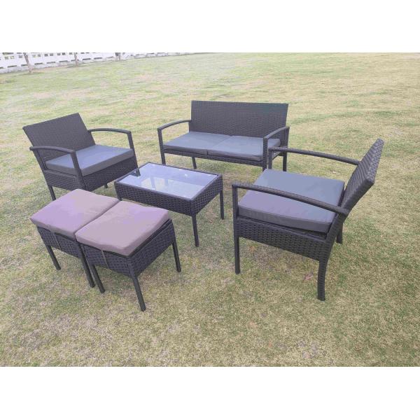 4 Or 6 Pieces Rattan Furniture Sets Outdoor Table And Chair ottoman stool Set Balcony Furniture Sets