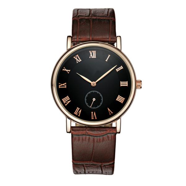 Buy Fashion Stainless Steel Watches with Leather strap / quartz wrist watch for men , ultra - thin case at wholesale prices