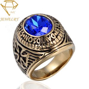 China Engraved Steel University Graduation Rings on sale