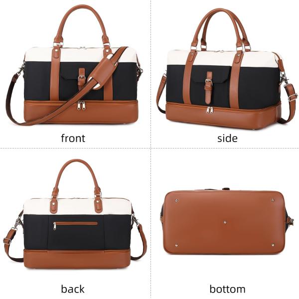 Cavas Weekender Carry on Duffel Travel Bag with Leather Shoes Compartment for Men