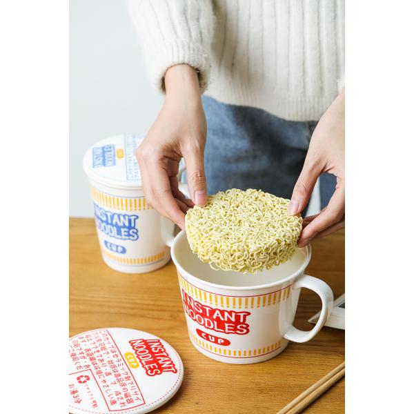 Sustainable Ceramic Instant Noodle Bowl , Porcelain Ceramic Ramen Bowl Set