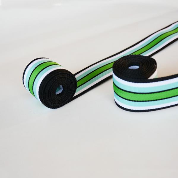 Buy 3.8cm Nylon Blue White Green Strip Webbing Tape For Garment at wholesale prices