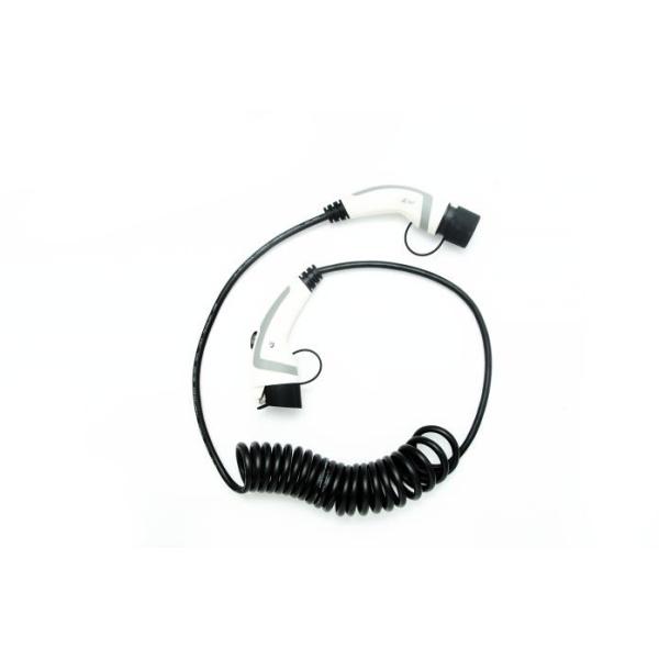 Buy ANS 16A IP67 Type 1 To Type 2 EV Charging Cable White Spiral Cable at wholesale prices