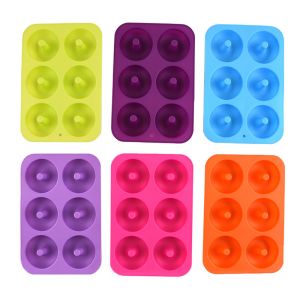 Versatile Heat Resistant 6 Cavity Silicone Doughnut Mold