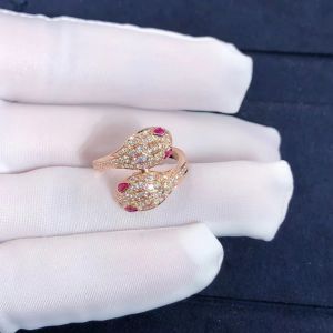 Bvl Serpenti Seduttori Ring High-End Fashion New Style 18K Gold Jewelry Natural