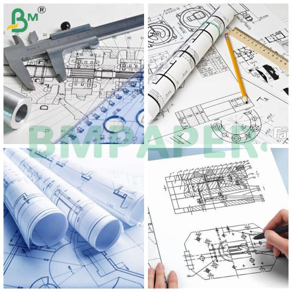 24lb Double Blue CAD Bond Paper Virgin Wood Pulp Engineering Use