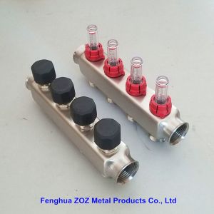 Stainless steel manifold for hydronic underfloor heating