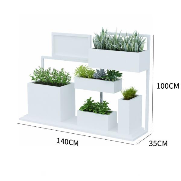 Garden white large outdoor flower pots stand and planters set