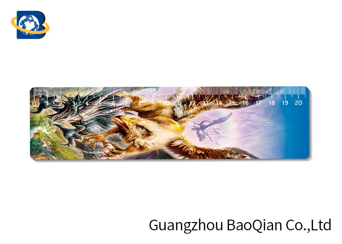 Cute / Fancy Printing 3D Lenticular Ruler , Plastic Flexible Ruler Customized