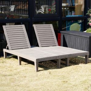 Plastic Stackable Adjustable Sun Lounger Chair for Outdoor Beach Patio Hotel