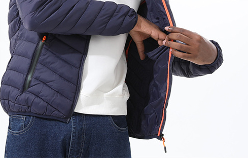 New men's autumn winter down jacket lightweight casual warm long sleeve cotton waterproof windproof coat with a detachable hood