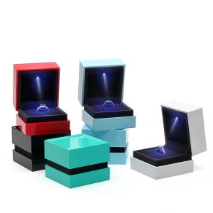 Hanhong Square Spray Paint Multicolor Jewelry Box with Light and Silk Screen