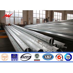 Electrical Concial Tapered Steel Utility Pole , Steel Power Distribution Pole