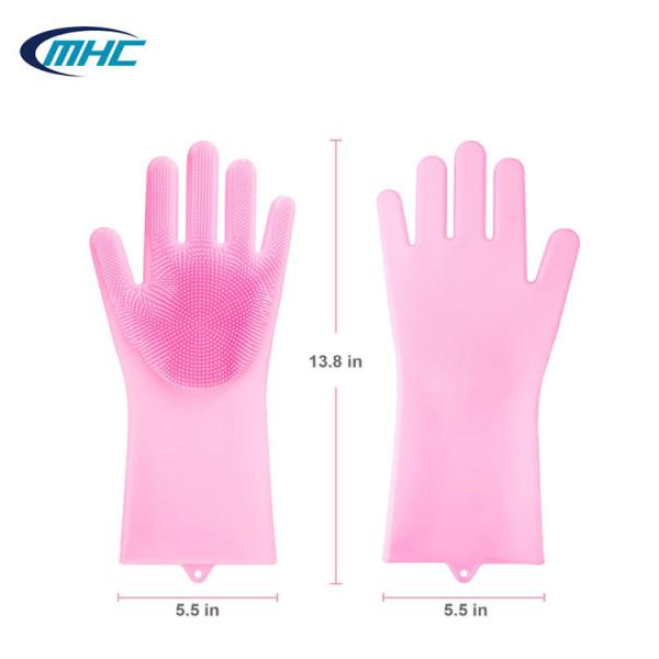 Buy Kitchen Silicone Dishwashing Gloves Reusable Heat Resistant Customized at wholesale prices