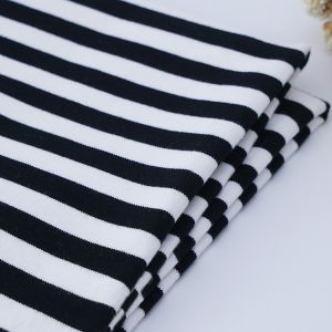 Durable And Easy To Care For Breathable And Elastic Striped Cotton Fabric For