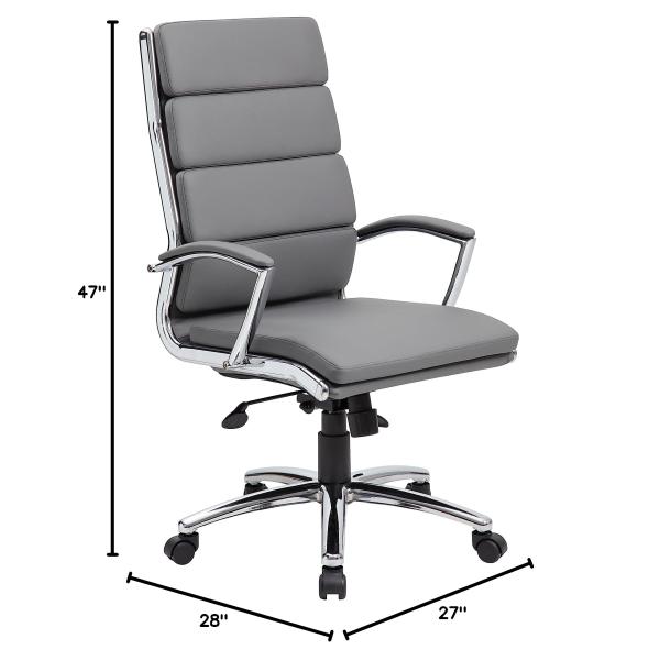Back Executive Swivel Office Desk Chair with Ribbed Puresoft Upholstery and Lumbar Support