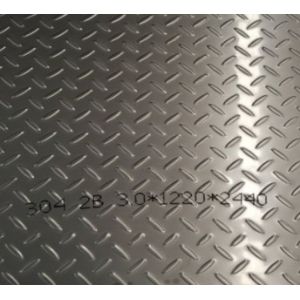 Press Stamping 304 Patterned Textured Stainless Checkered Plate 1219mm