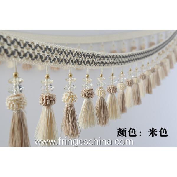 Handmade fashionable chain beads lace tassels fringes for curtain/sofa/pillow/stage decoration