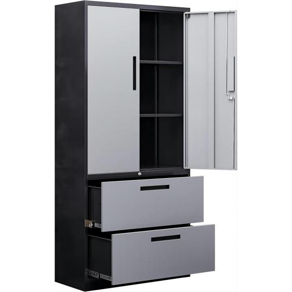 80x40x180CM black color functional storage cabinet office furniture cabinet used in office warehouse