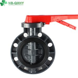 Blue and Red Plastic Handle PVC Butterfly Valve for Irrigation Field Manual
