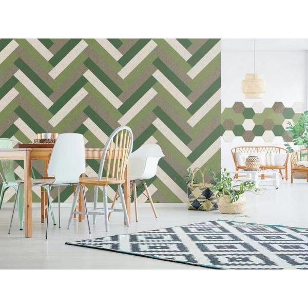 100% Polyester Fiber 3D Decorative Felt Wall Panels Semi Rigid