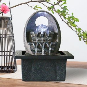 Contemporary Lighted Glass Ball Water Fountain