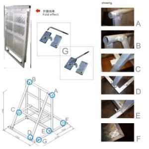 30kg Weight Foldable Crowd Control Barrier 10cm Height